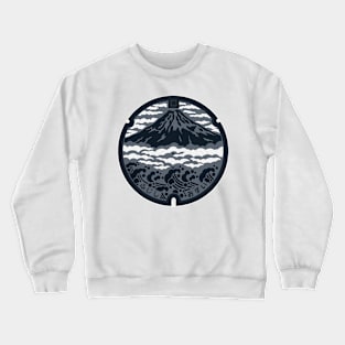 Mount Fuji Manhole Cover Art Alternative Color Crewneck Sweatshirt
